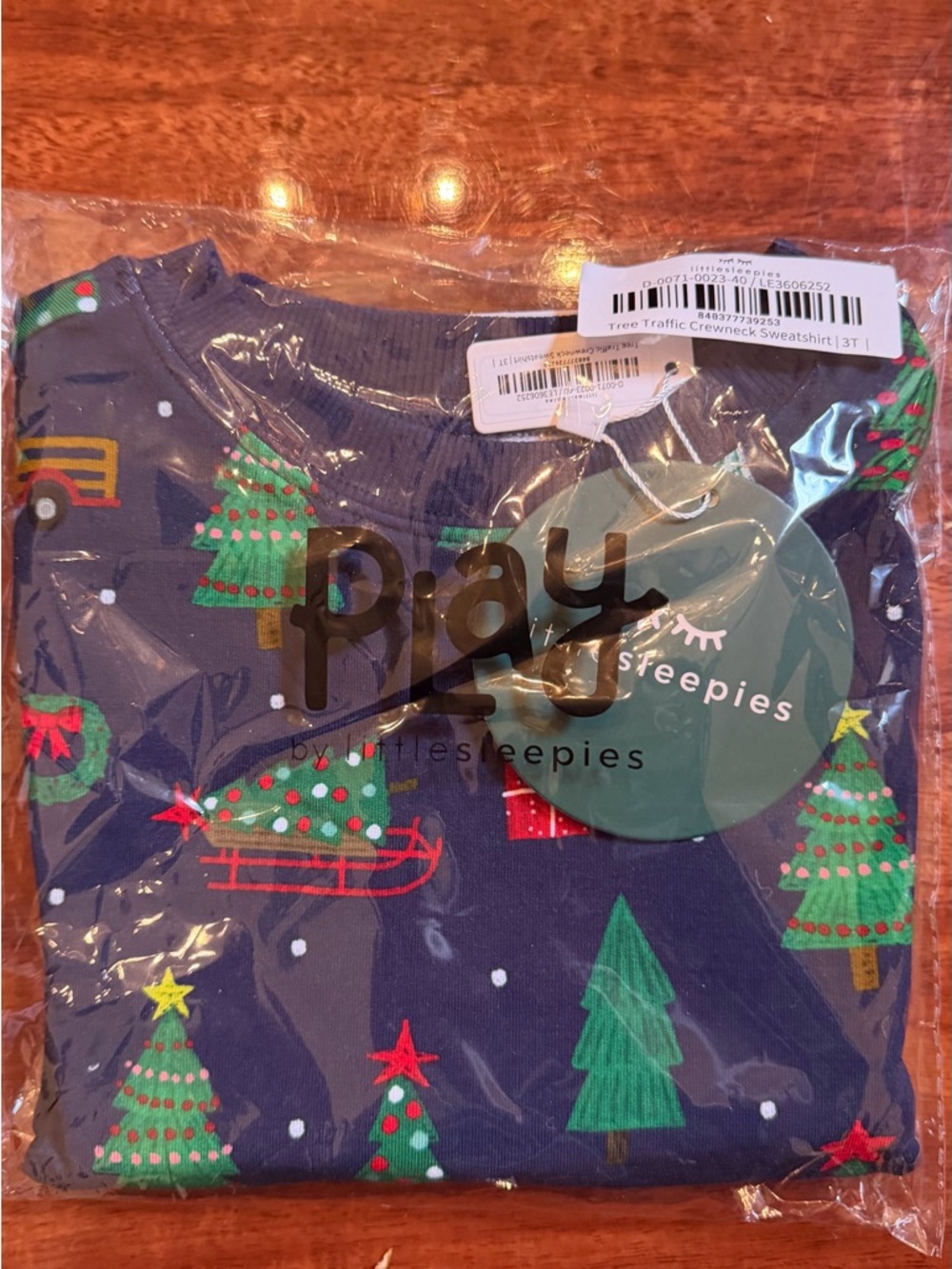 Play by Little Sleepies Navy Tree Traffic Crewneck Sweatshirt